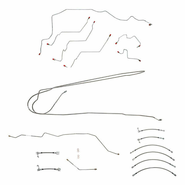 Brake Line for 2003-2005 Ram 3500 w/5.9L, , Ext Cab/; Complete AWABS ABS long bed stainless steel