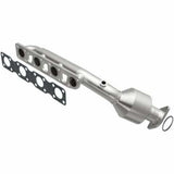 MagnaFlow direct-fit catalytic converter fits 2003-2004 INFINITI M45 and 2003-2006 INFINITI Q45, this and 2003-2004 M45 V8 4.5 4.5 inch inlet/outlet stainless steel CARB compliant 