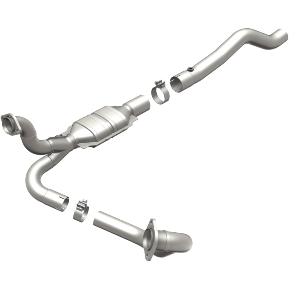 MagnaFlow direct-fit catalytic converter fits 2003 Dodge Ram 1500 5.7L and 2003 Ram 1500 5.7 2WD 5.7 inch inlet/outlet stainless steel Federal EPA compliant OBDII 93416