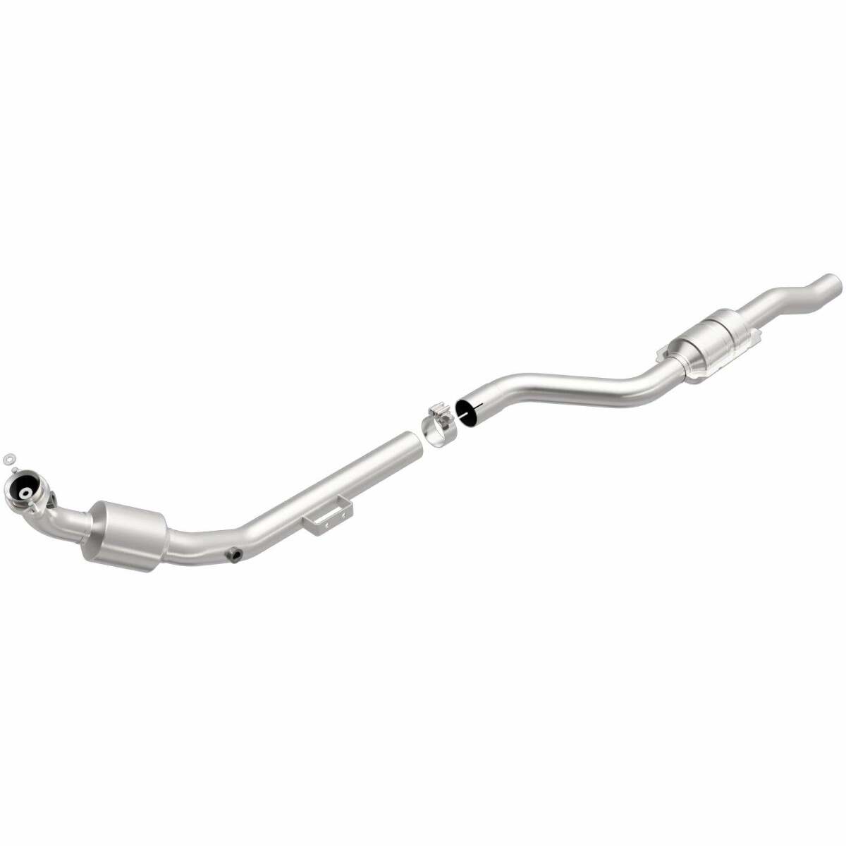 MagnaFlow direct-fit catalytic converter fits 2004-2005 2005 Mercedes-Benz E320 and Mercedes-Benz E500. Hardware is included to eliminate the hassle of working with corroded factor