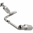 MagnaFlow direct-fit catalytic converter fits 2007-2009 Dodge Dakota and Mitsubishi Raider. Hardware is included to eliminate the hassle of working with corroded factory parts and 