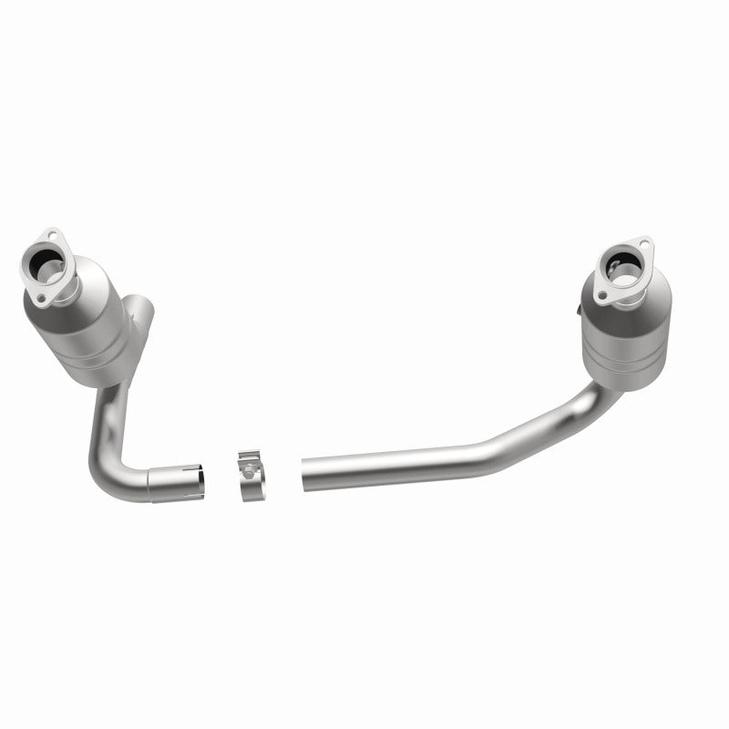MagnaFlow direct-fit catalytic converter fits 2007-2009 Dodge Dakota and Mitsubishi Raider. Hardware is included to eliminate the hassle of working with corroded factory parts and 