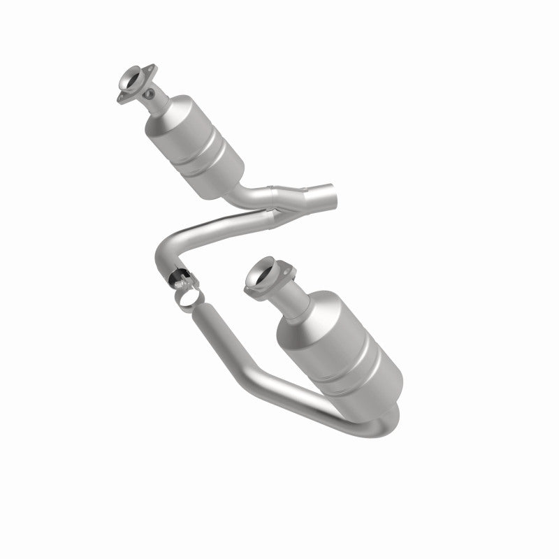 MagnaFlow direct-fit catalytic converter fits 2007-2009 Dodge Dakota and Mitsubishi Raider. Hardware is included to eliminate the hassle of working with corroded factory parts and 