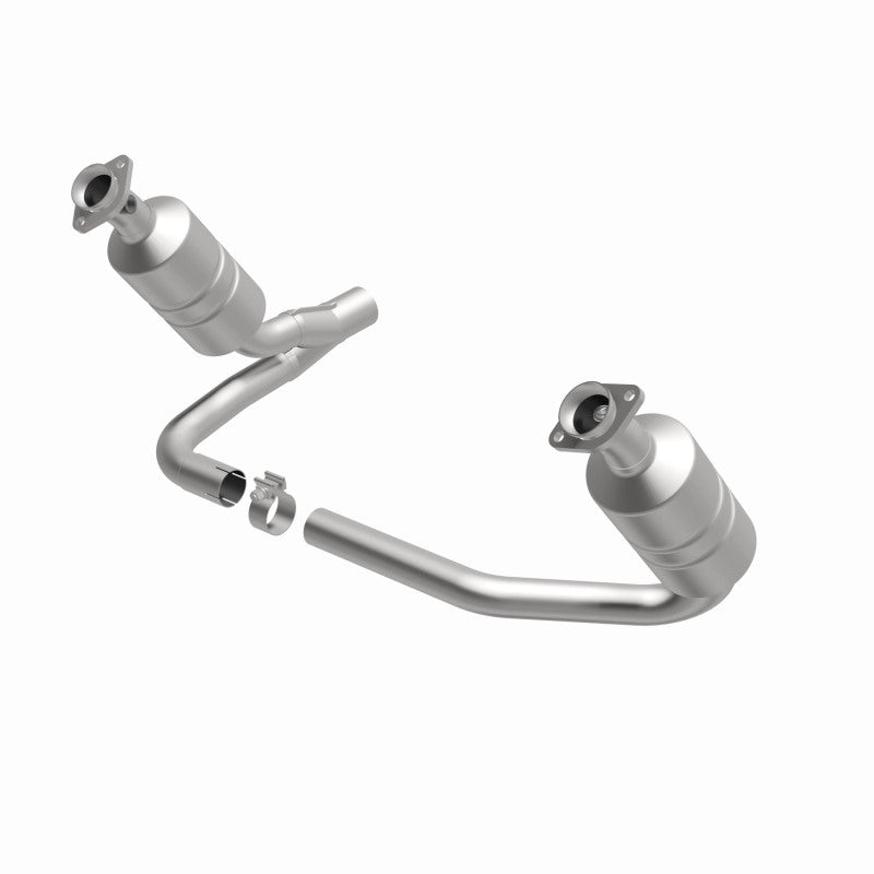 MagnaFlow direct-fit catalytic converter fits 2007-2009 Dodge Dakota and Mitsubishi Raider. Hardware is included to eliminate the hassle of working with corroded factory parts and 