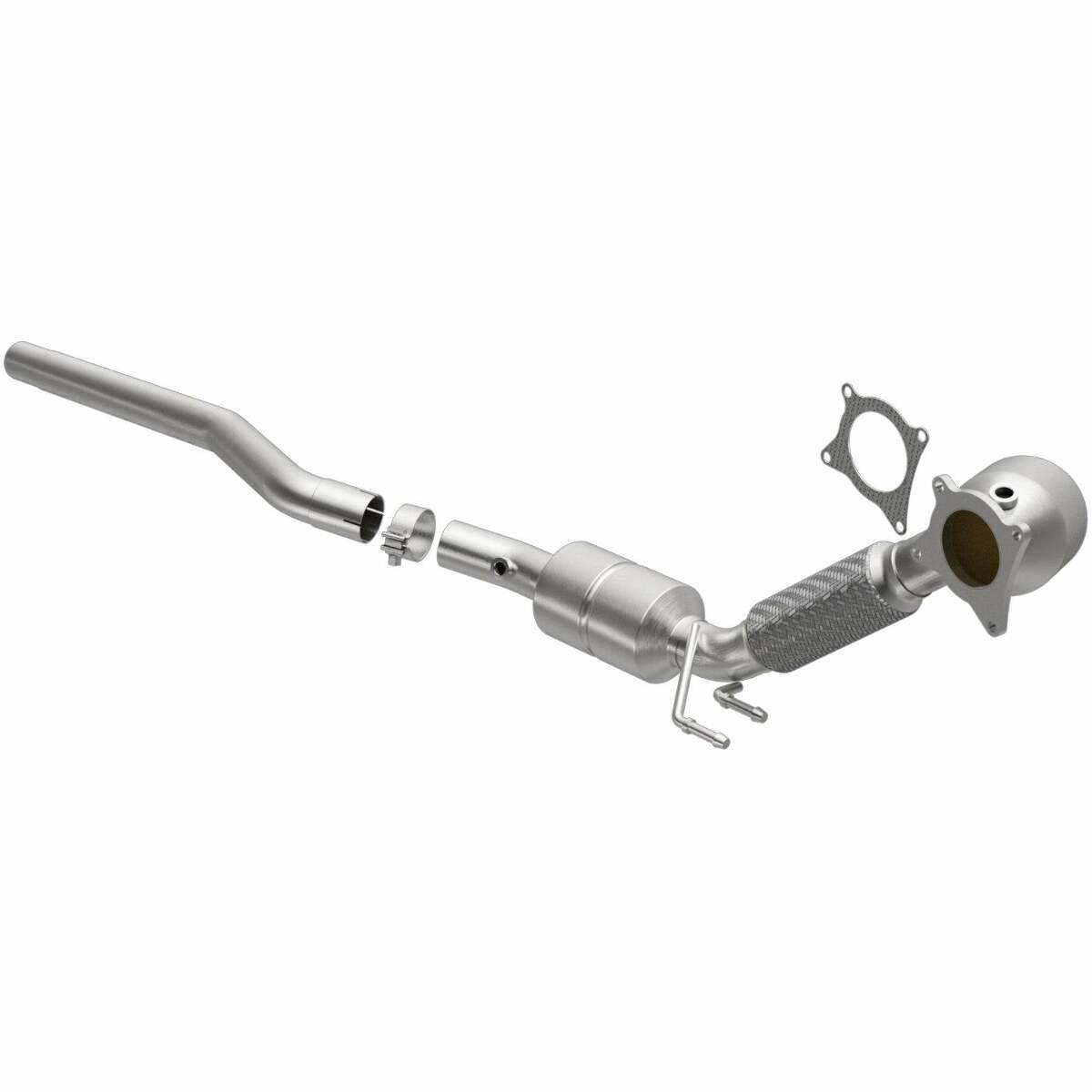 MagnaFlow direct-fit catalytic converter fits 2008 Volkswagen GTI, 2008 Volkswagen Jetta, and more, this and 2008 Audi A3 2.0L stainless steel CARB compliant 551165