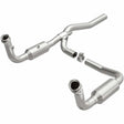 MagnaFlow direct-fit catalytic converter fits 2007-2008 Dodge Nitro and 2008 Jeep Liberty. Hardware is included to eliminate the hassle of working with corroded factory parts and 2