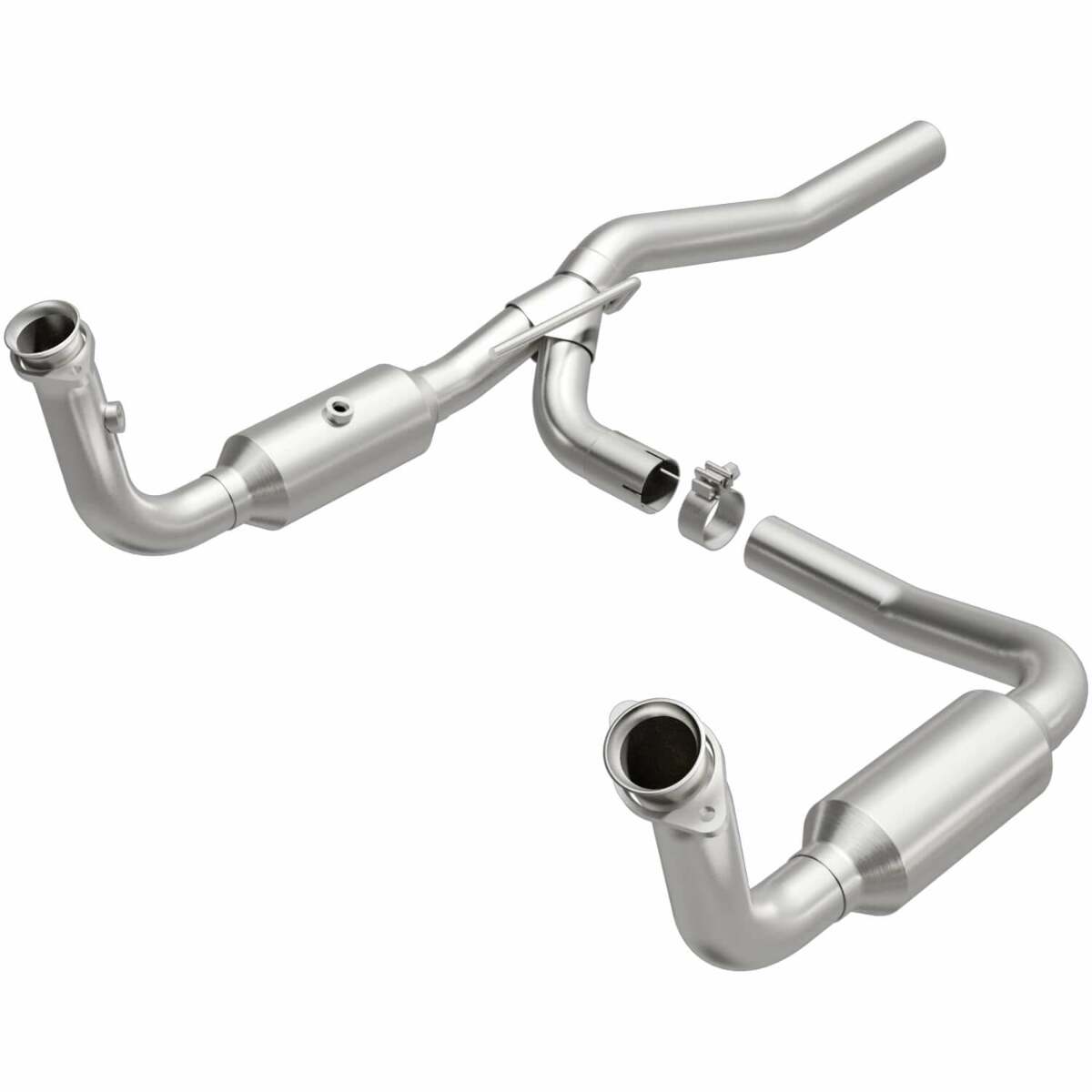 MagnaFlow direct-fit catalytic converter fits 2007-2008 Dodge Nitro and 2008 Jeep Liberty. Hardware is included to eliminate the hassle of working with corroded factory parts and 2