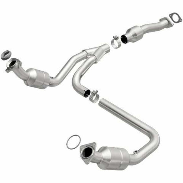 MagnaFlow direct-fit catalytic converter fits 2009-2014 Chevrolet Express 1500, 2009-2011 Chevrolet Express 3500, and additional vehicles and 2011-2014 EXPRESS 1500 stainless steel