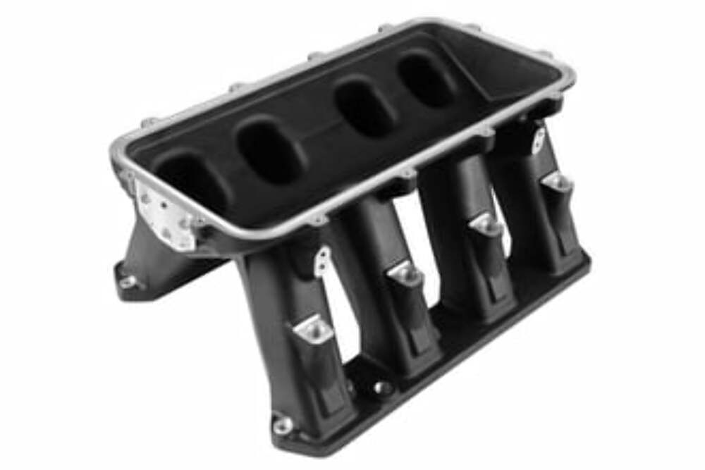 Holley EFI 2011-2020 1500 5.7L Gen III Hemi Hi-Ram EFI Manifold Base 300-653BK for 2011-2020 Dodge Challenger black aluminum