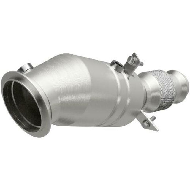 MagnaFlow direct-fit catalytic converter fits 2012-2016 BMW 328i, 2013-2016 BMW 328i xDrive, and more, this and 2012-2014 328i 2 L Closed Couple stainless steel CARB compliant 5225