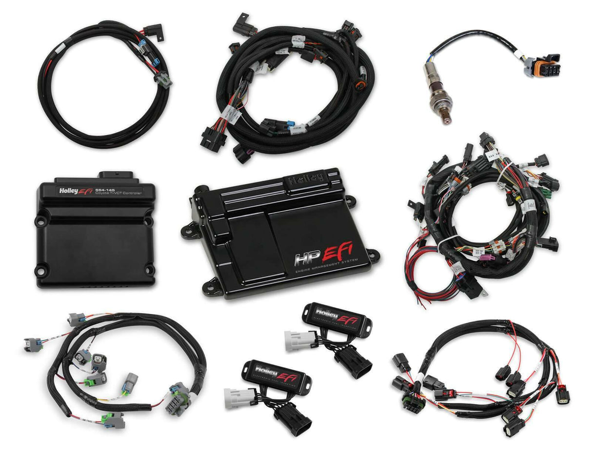 Holley EFI Dominator EFI 2013-2015.5 Ford Coyote Ti-VCT HP EFI Kit, NTK O2, USCAR INJ - 550-625N