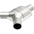 MagnaFlow universal catalytic converter driver side 2 inch inlet 2.25 inch outlet stainless steel CARB compliant 557407