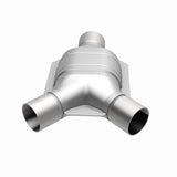 MagnaFlow universal catalytic converter driver side 2 inch inlet 2.25 inch outlet stainless steel CARB compliant 557407