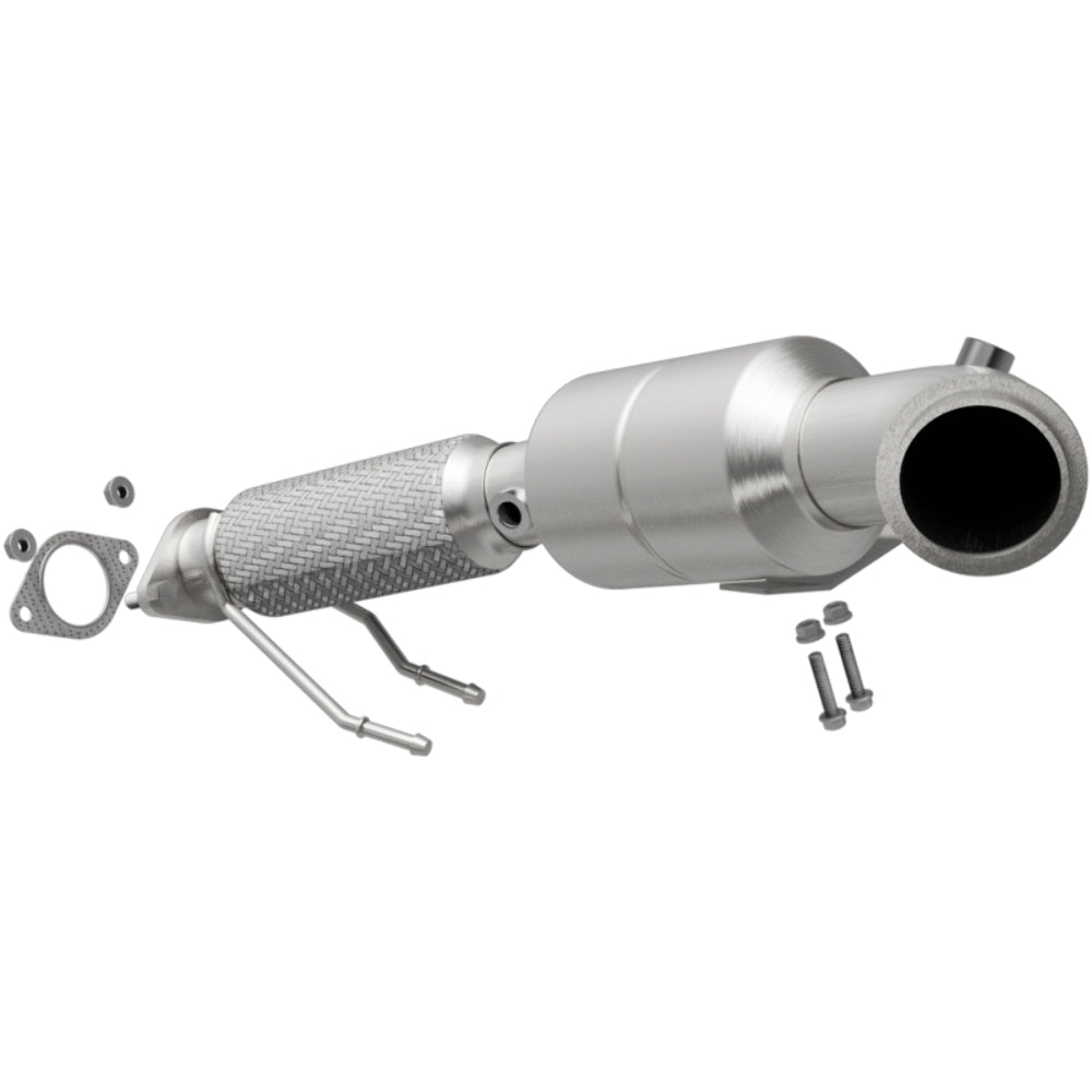 MagnaFlow direct-fit catalytic converter fits 2013-2016 Ford Fusion and Lincoln MKZ, this and 2014 Ford Fusion 2.0L T 2.0L stainless steel CARB compliant OBDII 51339