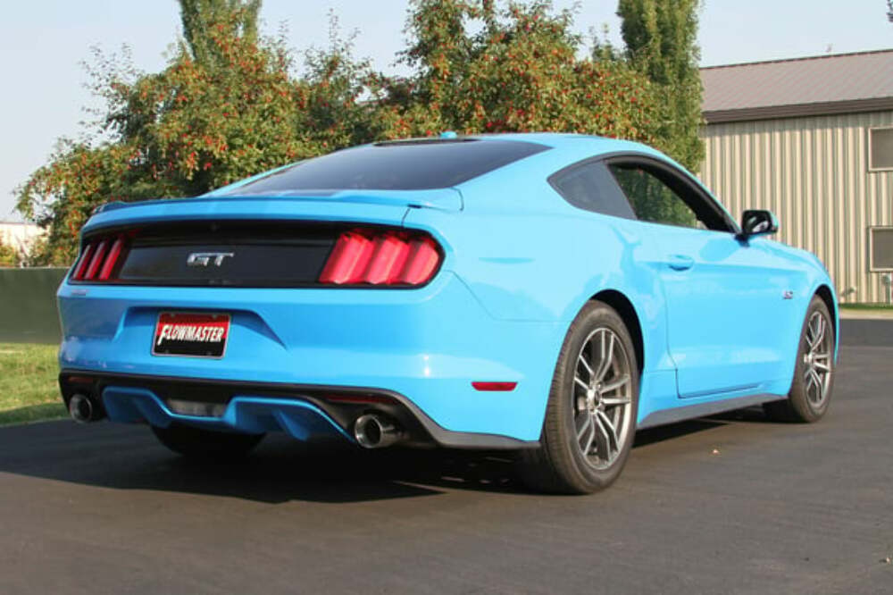 t 2015-2017 Ford Mustang Axle-back Exhaust System Flowmaster American Thunder 817749 Flowmaster
