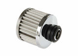 Mr. Gasket valve cover breather push in round steel/rubber chrome 2049G