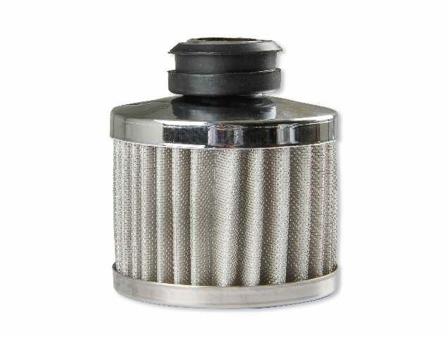 Mr. Gasket valve cover breather push in round steel/rubber chrome 2049G