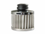 Mr. Gasket valve cover breather push in round steel/rubber chrome 2049G