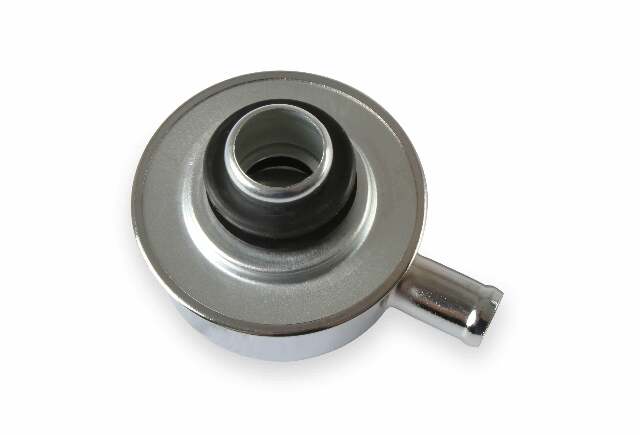 Mr. Gasket logo push in chrome valve cover breathers steel
