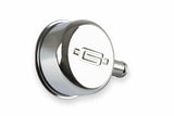 Mr. Gasket logo push in chrome valve cover breathers steel