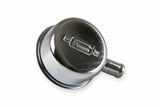 Mr. Gasket logo push in chrome valve cover breathers steel