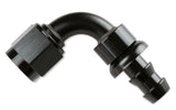 Mr. Gasket 6 AN 90 degree push on hose ends black BL aluminum 209006