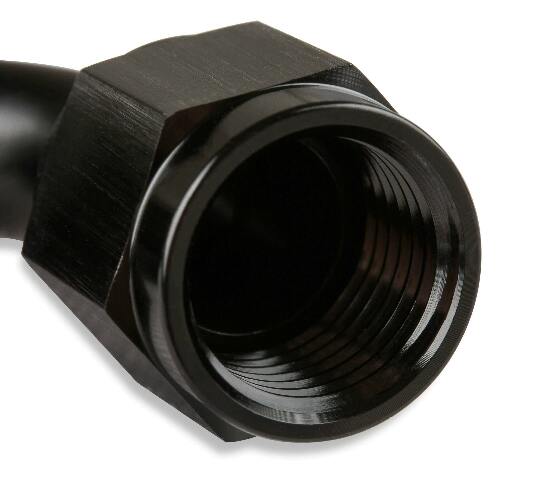 Mr. Gasket 10 AN 90 degree push on hose ends black BL aluminum 209010