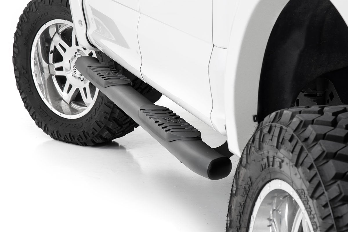 Fits Ford F-150/F-150 Lightning (15-24) Oval Nerf Step Crew Cab Black 21005