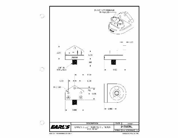 Billet Remote Oil Filter Mount Kit - 2178ERL