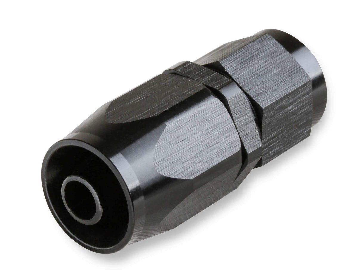 Mr. Gasket 6 AN straight swivel hose end black BL aluminum stainless steel 220106