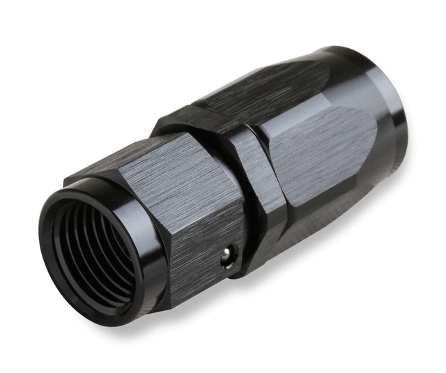 Mr. Gasket 6 AN straight swivel hose end black BL aluminum stainless steel 220106