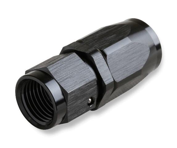 Mr. Gasket 10 AN straight swivel hose end black BL aluminum stainless steel 220110