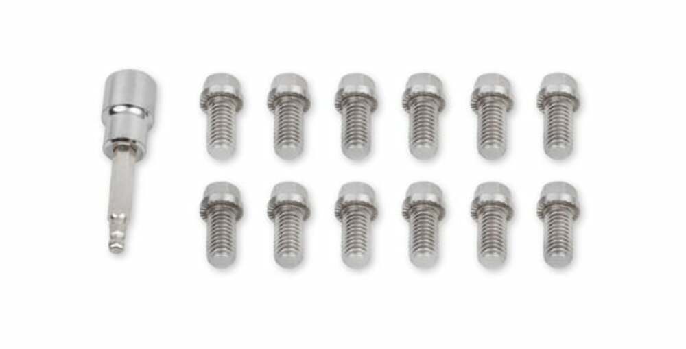 Mr. Gasket headlock locking header bolts 3/8 16 x 3/4 inch set of 12 Chevy stainless steel 2230G