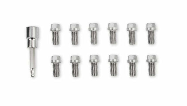 Mr. Gasket headlock locking header bolts 3/8 16 x 3/4 inch set of 12 Chevy stainless steel 2230G