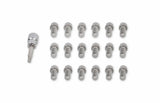 Mr. Gasket headlock locking header bolts 3/8 16 x 3/4 inch set of 16 Ford Chevy polished stainless steel 2231G