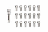 Mr. Gasket headlock locking header bolts 3/8 16 x 3/4 inch set of 16 Ford Chevy polished stainless steel 2231G