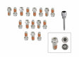 Mr. Gasket headlock locking header bolts 3/8 16 x 3/4 inch set of 16 Ford Chevy polished stainless steel 2231G