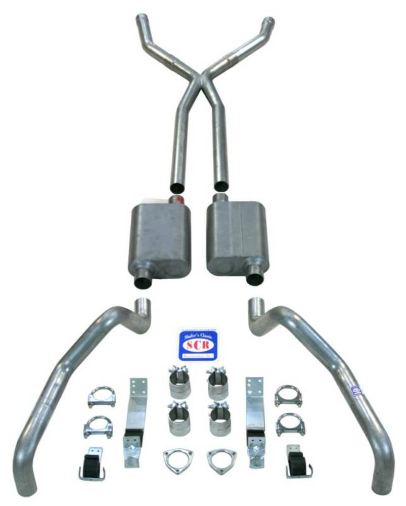 Fits 1967 - 1969 Camaro "X Style" 2-1/2" Exhaust System with Big Block with Long Style Headers 23035