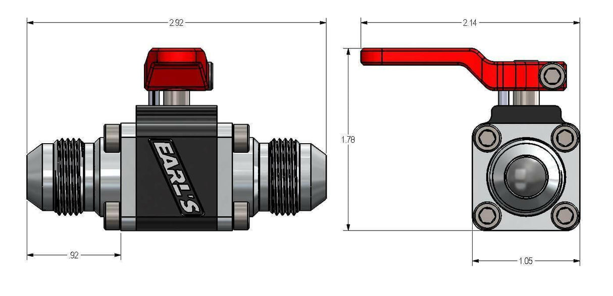 Earls UltraPro Ball Valve -8 AN Male to Male - 230508ERL