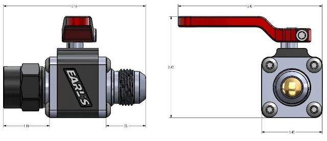 UltraPro Ball Valve -10 AN Male to Female - 230710ERL