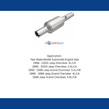 MagnaFlow direct-fit catalytic converter for 1996-2000 Jeep Grand Cherokee stainless steel Federal EPA compliant OBDII