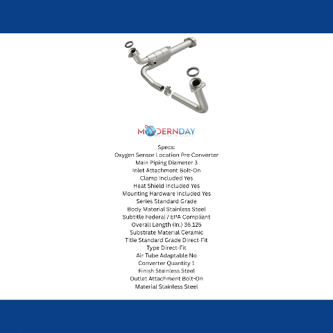 MagnaFlow direct-fit catalytic converter fits 1994-1995 Chevrolet C1500, Chevrolet K1500, and additional vehicles and 1994 Chevrolet GM Blazer stainless steel CARB compliant 23256