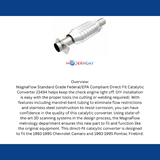 MagnaFlow direct-fit catalytic converter for 1993-1995 Chevy Camaro stainless steel Federal EPA compliant OBDII 23494