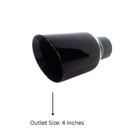 2.25" IDX4"X8" Double Wall Slant Cut Stainless Gloss Black Exhaust Tip 2408BK