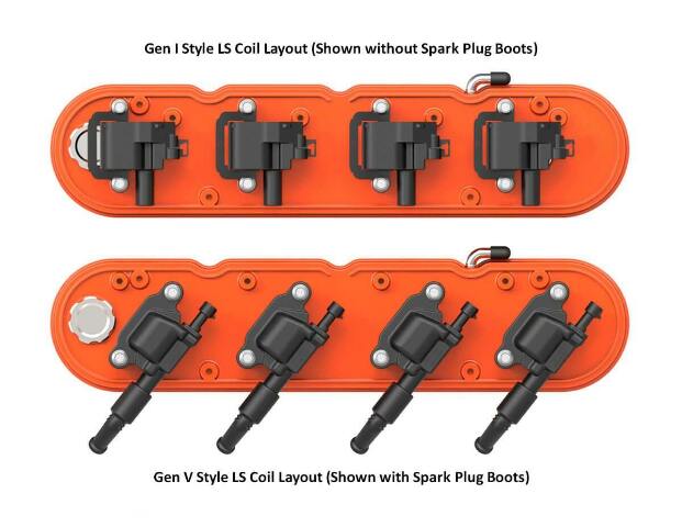 2-Pc LS Chevrolet Script Valve Covers - Factory Orange Machined Finish 241-178