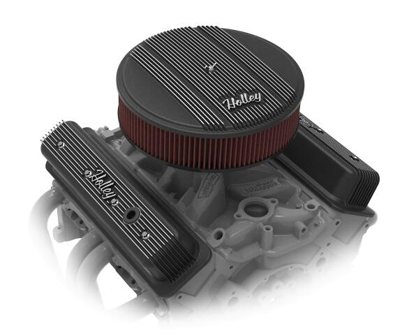 Holley performance fuel system component for Chevy black