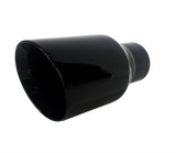 2.5" IDX4"X8" Double Wall Slant Cut Stainless Gloss Black Exhaust Tip 2508BK