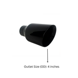 2.5" IDX4"X8" Double Wall Slant Cut Stainless Gloss Black Exhaust Tip 2508BK