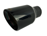 2.5" IDX4.5"X8" Double Wall Slant Cut Stainless Gloss Black Exhaust Tip 2509BK