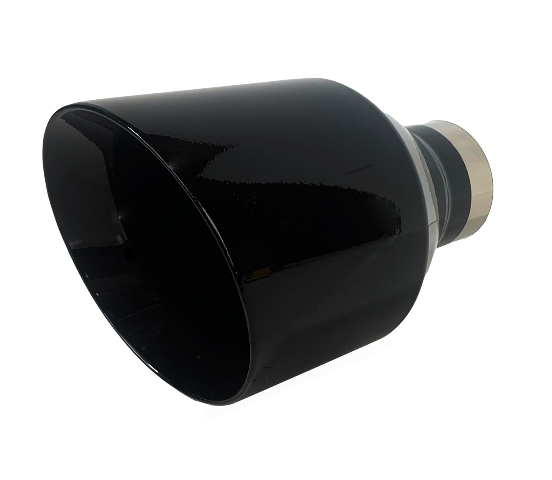 2.5" IDX5"X8" Double Wall Slant Cut Stainless Gloss Black Exhaust Tip 2580BK